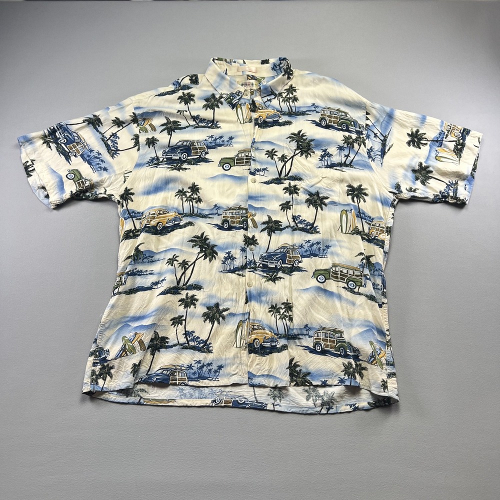 Vintage Campia Moda Hawaiian Shirt Men 2XL Multicolor All Over Graphic Button Up